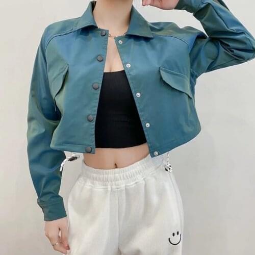 Colorful Short Coat Womens 2021 Wear Turn-down Collar New Single Breasted Cardigan Short Jacket