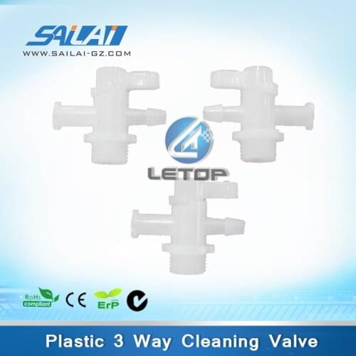 Good quality plastic 3 way cleaning valve for inkjet printer ink bottle