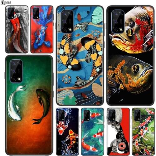 Fish Painting Art for OPPO Realme V15 X5 X3 X50 X7 X2 C17 C11 C3 C2 7 7i 6 6S 6i 5 Narzo 20 Pro Black Phone Case