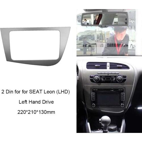 2 Din Fascia For SEAT LEON (LHD) Left Hand Drive 2005-2011 DVD Stereo Frame Panel Dash Installation Bezel Trim Kit