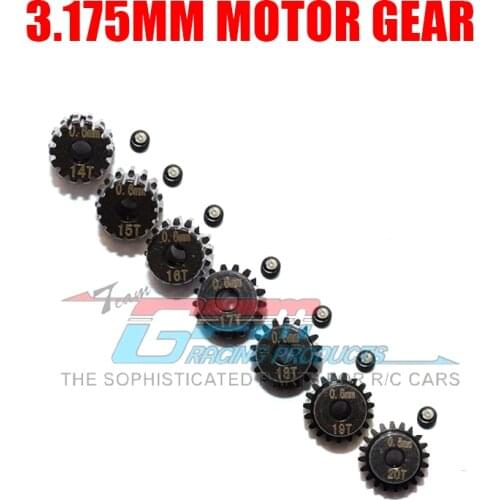 GPM 3.175MM 14T 15T 16T 17T 18T 19T 20T Black steel metal Pinion Motor Gear For Rc Model Car Motor