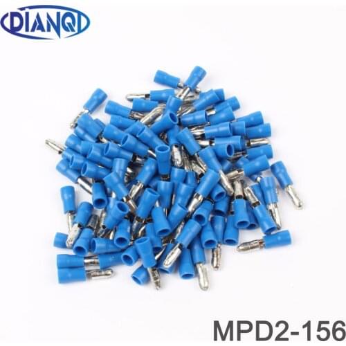 MPD2-156 Bullet Shaped Male Pre-insulating Joint Cold pressed terminals/Cable Connector/Wire Connector 1000PCS/Pack