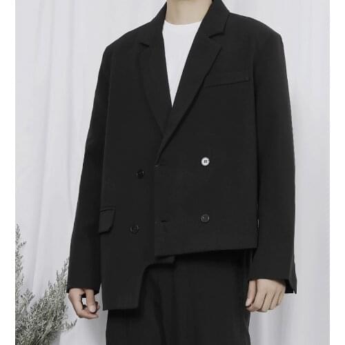 Large mens new suit mens coat Japanese Yamamoto asymmetric hem double breasted loose Blazer spring