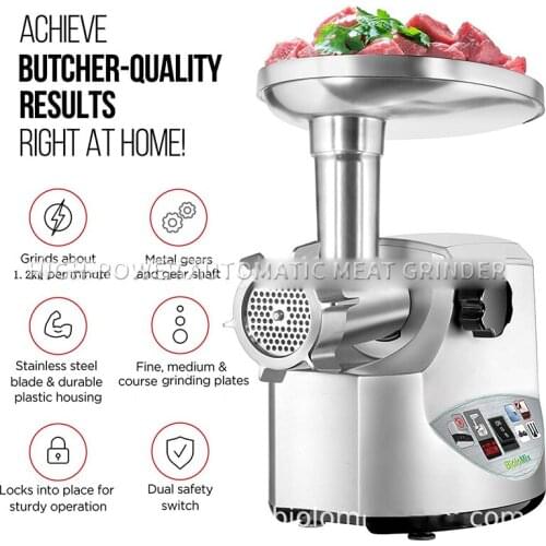 2L stainless steel meat grinder, household high-power automatic meat grinder, sausage stuffing machine, garlic mincing machine