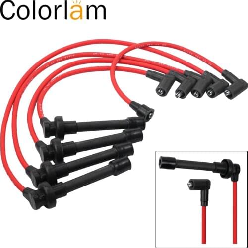 Colorlam 5pcs/lot Spark Plug Wires Set For Honda Accord Civic Car Part Spark Plug Cables Ultra Low Resistance 92/78/67/57/48 cm