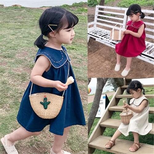 New Style Childrenswear girl dresses Girls Dress Collar Dress Princess Dress Summer Wear