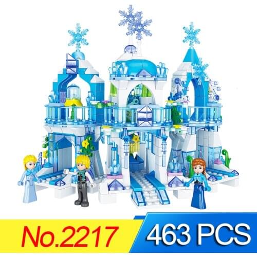 Queen Magical Ice Castle Model Building Blocks Compatible Girls Friends Series Bricks Set Toys for Girls Snow Ice Castle