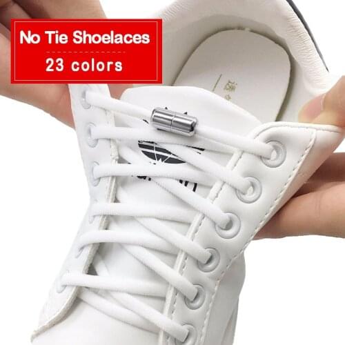 Multicolor Elastic No Tie Shoelaces Semicircle Shoe Laces For Sneakers Shoelace Quick Lazy Metal Lock Laces Without Ties