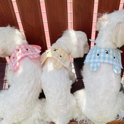 Pet Dog Bandana Adjustable Cute Rabbit Bibs Saliva Scarf Washable Pet Drool Towel for Teddy the Bear and Dog the Pomerang Cat