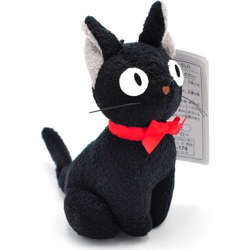 Studio Ghibli Hayao Miyazaki Kikis Delivery Service Black JiJi Plush Toy Cute Mini Black Cat Kiki Stuffed Toy Keychain Pendant
