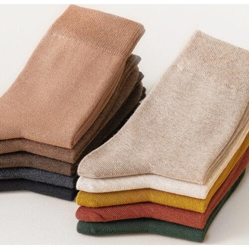 Fine Knit Ladies Pile Socks Cotton Candy Color Loose Sock Winter In Tube Warm Elastic Frilly Socks