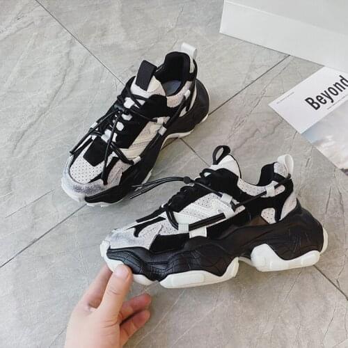 Swiftmovement Women Sneakers Platform shoes Genuine Leather casual Thick bottom Lace-up Comfortable Ladies sneaker