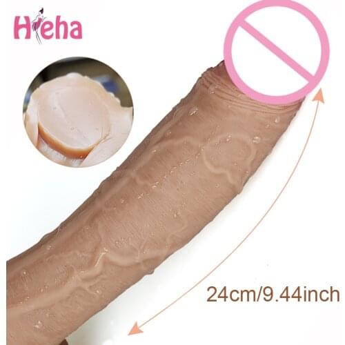 S/L/XL Huge Realistic Dildo Soft Sexy Penis Female Masturbator Double-layer Silicone Suction Cup Sex Toys Dildos for Women Big