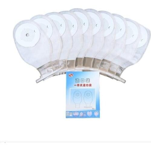 10 Pcs Anal Stool Bag Ostomy Bag Back Window Double Side Cut Line 70mm 75mm Hook & Loop Colostomy Bags Stoma Pouch for Adult