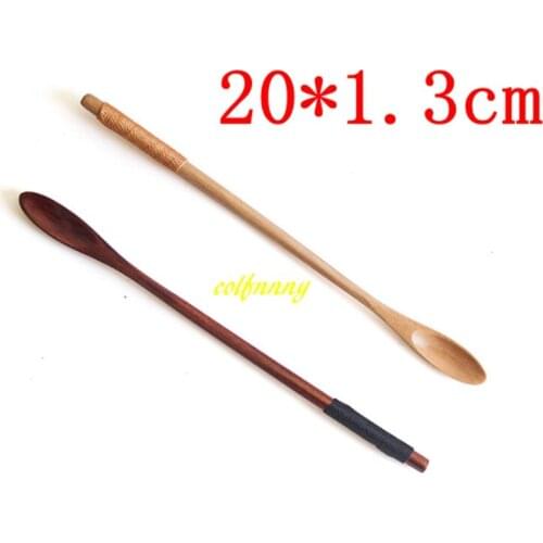 100pcs/lot 20*1.3cm Wooden Honey Spoon for Honey Jar Long Handle Mixing Spoon Coffee Stirrer Natural Wood TEA Spoon
