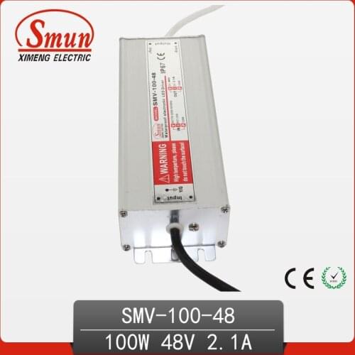 100W 48V 2A Outdoor Waterproof IP67 Switching Led Driver Led Power Supply With CE RoHS SMV-100-48
