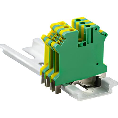 10Pcs USLKG-5N Screw Din Rail Terminal Blocks Ground Earth Universal Class Connector USLKG5N Wire Conductor