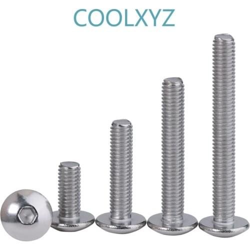 304 stainless steel large flat head hexagonal screw semi-round head screw head umbrella head M3M4M5M6M8 25PCS