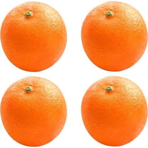 4 Pcs Soft Plastic Simulation Orange Fruit Home Decoration Burgundy