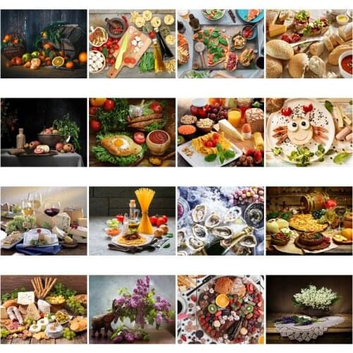 Dessert Bread Fruit Pizza Flower 5D Diy Diamond Painting Full Square/round Diamond Embroidery Rhinestone Mosaic Home Decor Gift