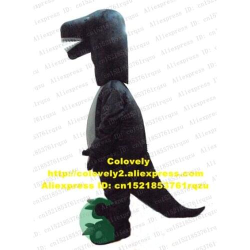 Black Dinosaur Dino Stegosaurus Iguanodon Brontosaurus Mascot Costume Adult The End Of The Tail Is Pointed And Curled Up zz4032