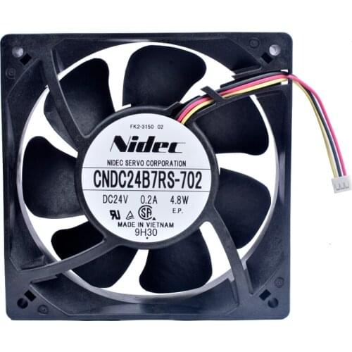 CNDC24B7RS-702 12cm 120mm fan 120x120x38mm DC24V 0.20A 4.8W 3 lines, double ball bearing, silent inverter server cooling fan