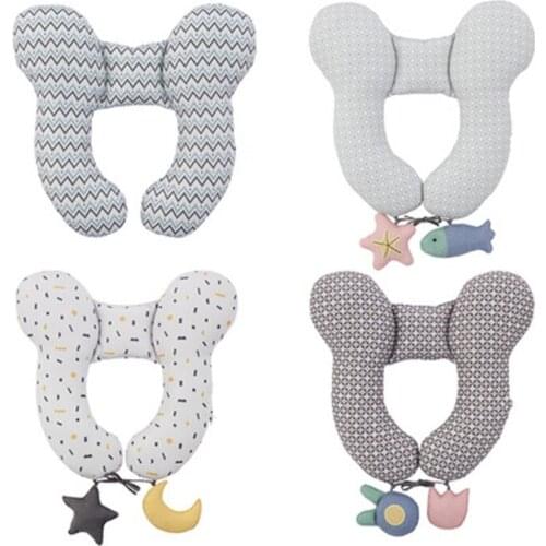 Todbi Baby Neck Pillow Baby Anti-Sway Stroller Pillow Pure Cotton Driving Pillow Cotton Pillow Core U Shaped Pillow for Newborns