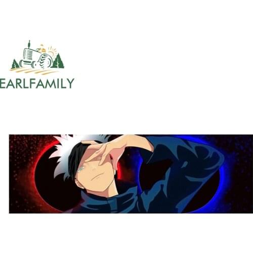 EARLFAMILY 13cm x 4.2cm for Jujutsu Kaisen Slap Car Stickers Campervan Car Accessoires Decal Anime Motorcycle Vinyl RV JDM VAN
