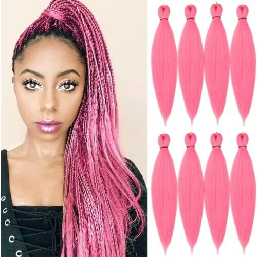 EZ Braids 26'' 8Pcs/Lot Pre Stretched Braiding Hair Yaki Straight Crochet Hair Extensions Kanekalon Jumbo Braids Hair For Afican