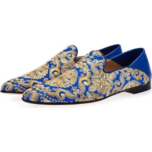 Embroidered Canvas Casual Shoes Embroidery Floral Men Loafers With Rhinestones Handmade Mens Dress Shoes Male Prom Shoes
