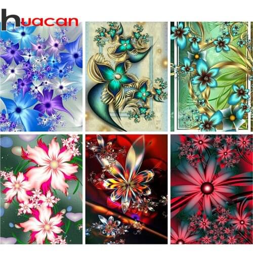 Huacan Diamond Painting 5D DIY Abstract Kit Full Square/Round Diamond Embroidery Mosaic Flower Decorations Home