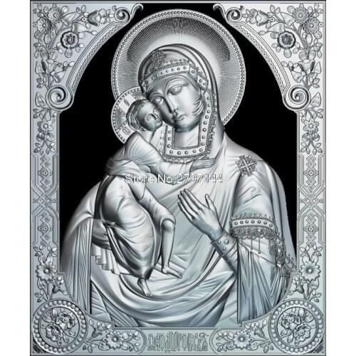 Theodore Icon of the Mother of God 3D model relief figure STL format Religion 3d model relief for cnc in STL file format