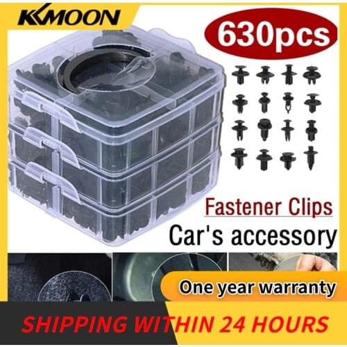 KKMOON 630pcs/Set Mixed Auto Vehicle Fastener Car Body Push Pin Rivets Car Bumper Repairing Kits Fastener Clip Expansion Clips