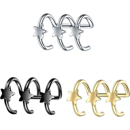 2020 1Pc Punk Ear Clip Fake Earring Cuff Wrap Earrings No piercing-Clip for Man/Women Fake Cartilage Wrap Jewelry Wholesale