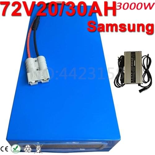 72V Battery 72V 3000W 2500W Electric Bike Scooter Battery 72V 30AH 20AH 18AH Electric Bicycle Lithium Battery Use Samsung Cell