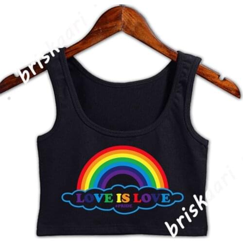Love Is Love Gay Pride Love Is Love Rainbo Crop Top Graphic Personalized Casual Pattern Unique S-XXL Tops Summer Style Vest