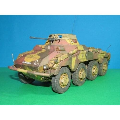 1:25 Scale Germany SdKfz 234-1 Lehr Armoured Car DIY Handcraft Paper Model Kit Puzzles Handmade Toy DIY