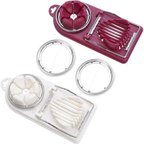 Stainless Steel Multifunctional Egg Slicer Fruit Egg Cutter Kitchen Accessories Slicing Gadgets Cooking Tools