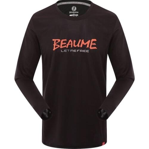 Beaume Brand Men Camping Hiking T-Shirts Large Size long Sleeve Round Neck t-Shirts Fashion Print FEA61171