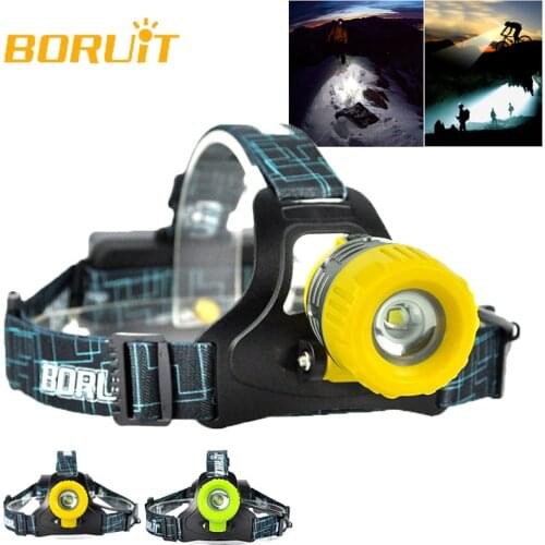 BORUiT B11 Cree XM-L T6 LED USB Rechargeable Zoomable Headlamp Fishing Headlight Flashlight Torch