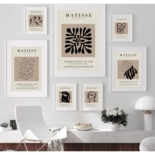 Classic Abstract Figure Face Coral Henri Matisse Wall Art Canvas Painting Posters And Prints Wall Pictures For Living Room Decor