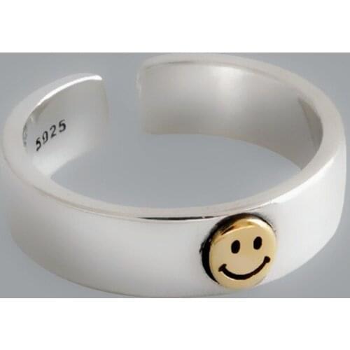 New Trendy Charm Smile Face Rings For Women Men Boho Knuckle Party Rings Punk Cocktail Jewelry Girls Gift anillos bijoux