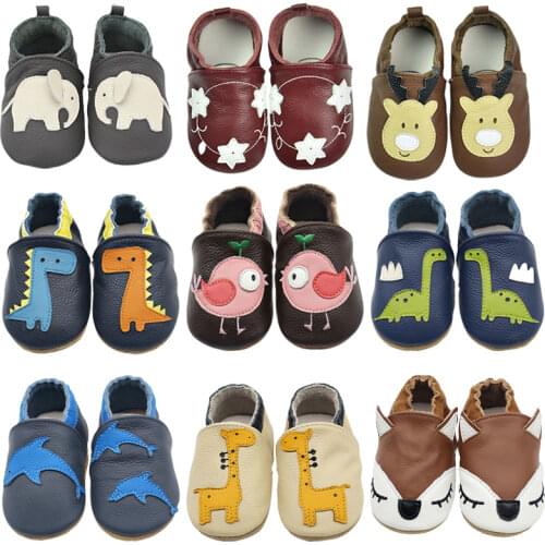 Autumn Baby Shoes Toddle Boys Girls Skid-Proof Shoe Soft Sheepskin Sneakers Fashion Animal Picture First Walker Moccasins 0-24M