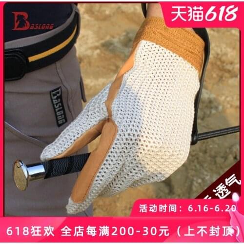 Equestrian Gloves Wear-resisting Breathable Spring and Autumn Style Pigskin Leather Outdoor Knights Riding Gloves