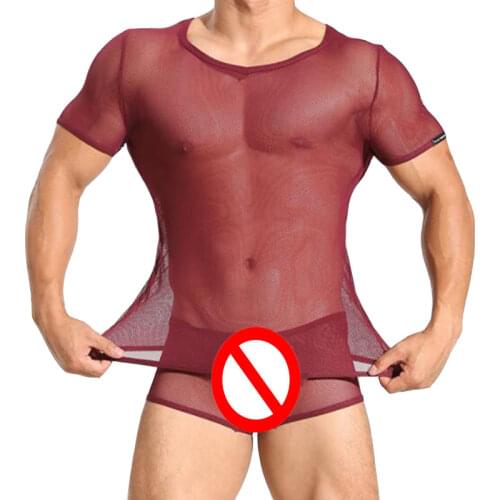 Pajamas sets conjuntos de pijama breathable mesh pijama hombre solid ensembles homme top bottom ropa interior hombre underwear