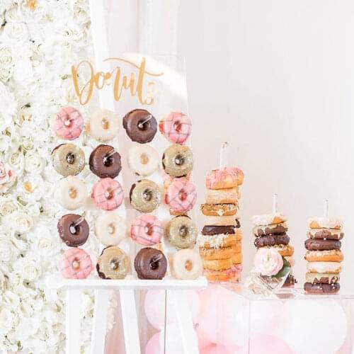 Donut Wall Display Donut stand for Parties Clear Acrylic Doughnut Board Sign for Wedding Decorations Birthday Table Decorations