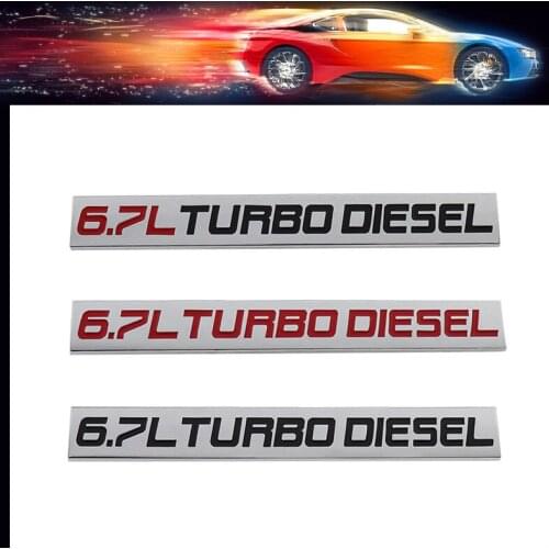 Premium 6.7L TURBO DIESEL car Engine Hood Fender trunk Tail Rear Bonnet Nameplate Decal Emblem Badge Sticker for Universal