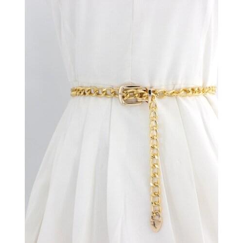 Women Punk Pant Chain Belt Female Hip Hop Tassel Trousers Silver Gold Chain for Pants Woman Cool Metal Chains on Jeans