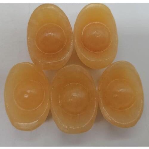 Hand crafts natural yellow jade quartz stone topaz shoe-shaped gold ingot crystal ornaments