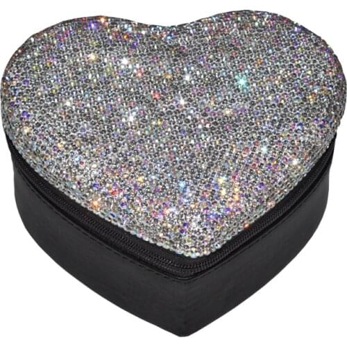 Highend Diamond-studded Jewelry Boxes Travel Portable Jewelry Storage Box Earrings Ring Organizer Necklace Box Earings Packaging